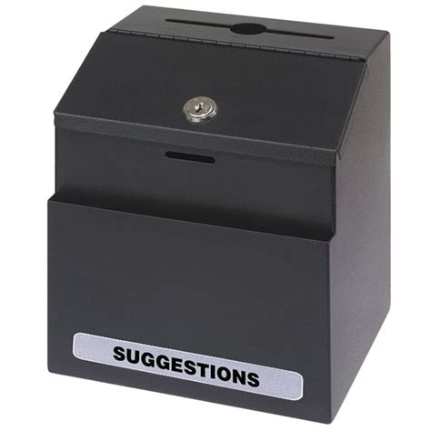 safco steel suggestion box black|safco suggestion card.